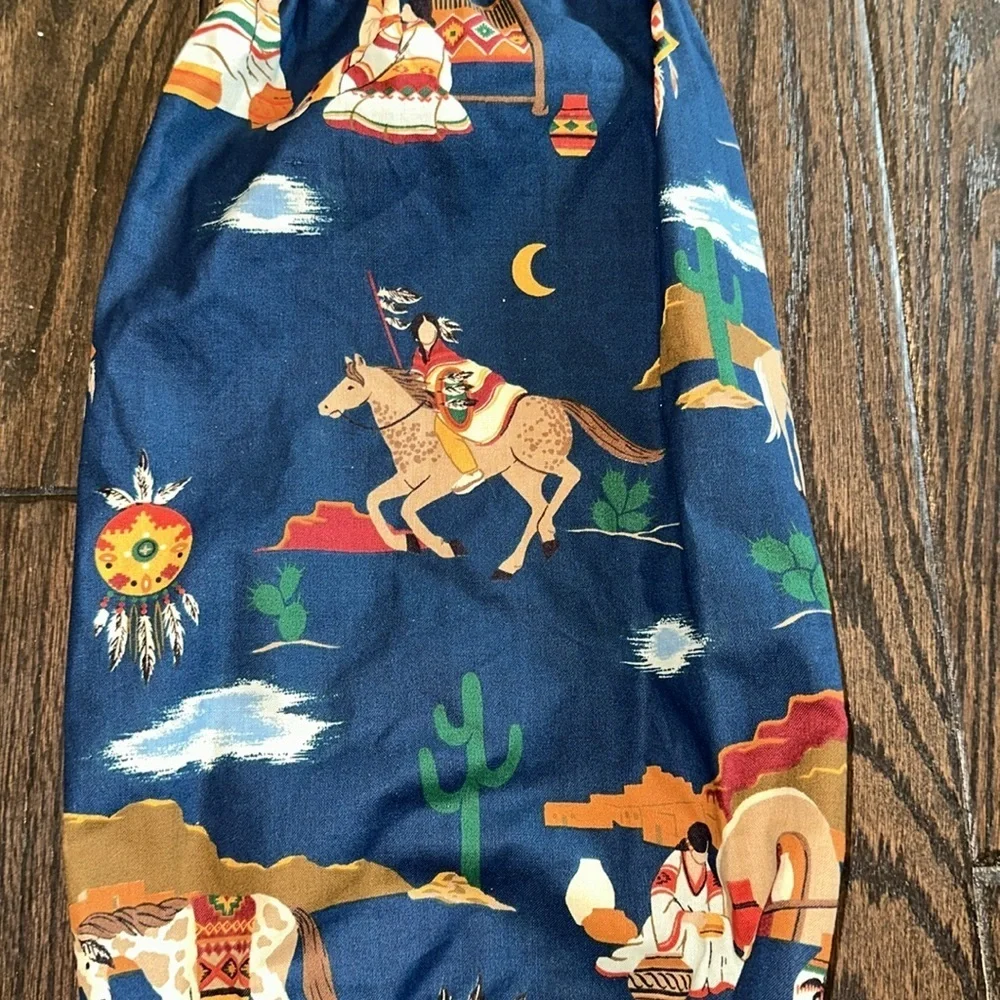 Blue Western Themed plastic bag holder handmade - Picture 5 of 6